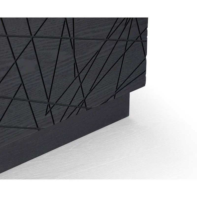 Modrest Kenda Modern Black Oak Square Coffee Table With Storage