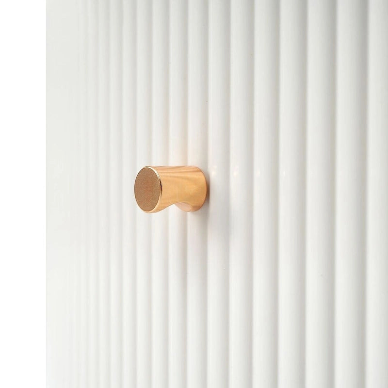 Modern Round Coffee Table with 2 Large Drawers Storage Accent Table with Marble-patterned Tabletop