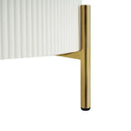 Modern Round Coffee Table with 2 Large Drawers Storage Accent Table with Marble-patterned Tabletop