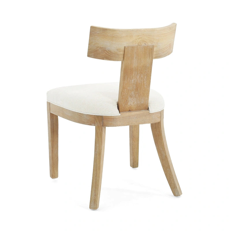 Fescue Fabric and Rubberwood Slat Back Upholstered Dining Chair (Set of 2) by Christopher Knight Home
