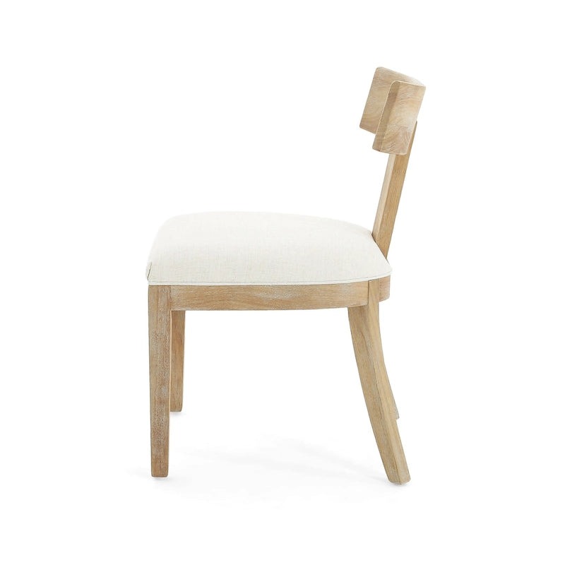 Fescue Fabric and Rubberwood Slat Back Upholstered Dining Chair (Set of 2) by Christopher Knight Home