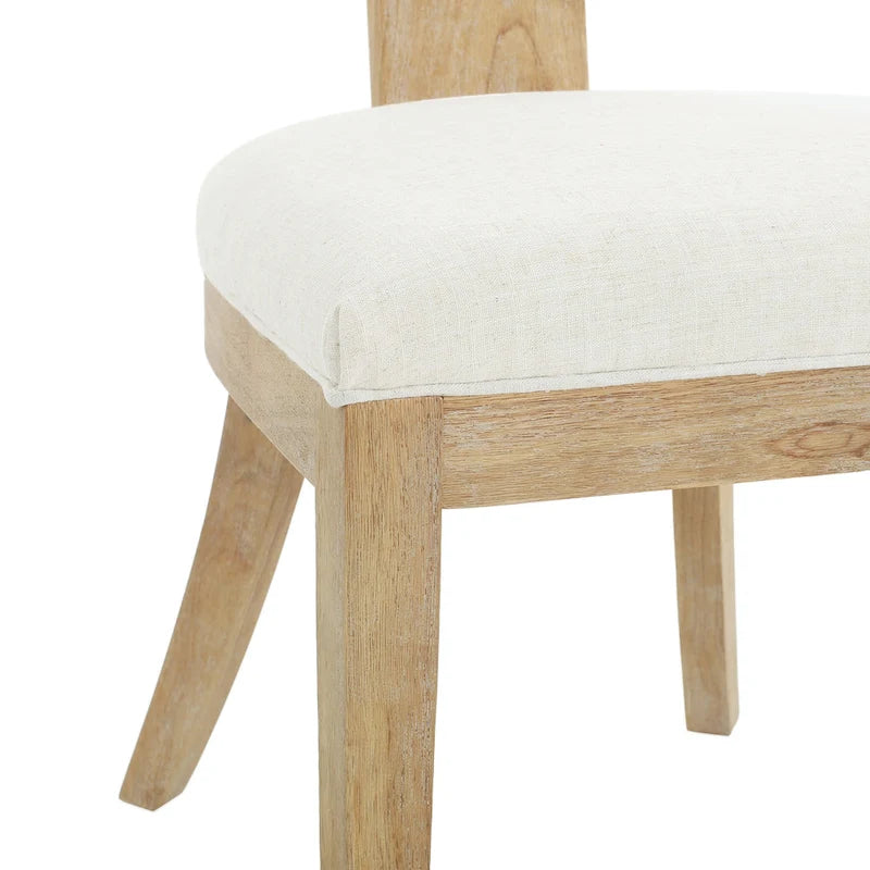 Fescue Fabric and Rubberwood Slat Back Upholstered Dining Chair (Set of 2) by Christopher Knight Home
