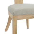 Fescue Fabric and Rubberwood Slat Back Upholstered Dining Chair (Set of 2) by Christopher Knight Home