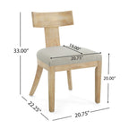 Fescue Fabric and Rubberwood Slat Back Upholstered Dining Chair (Set of 2) by Christopher Knight Home