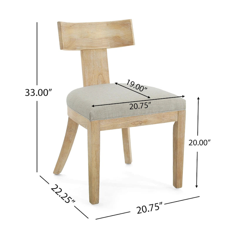 Fescue Fabric and Rubberwood Slat Back Upholstered Dining Chair (Set of 2) by Christopher Knight Home