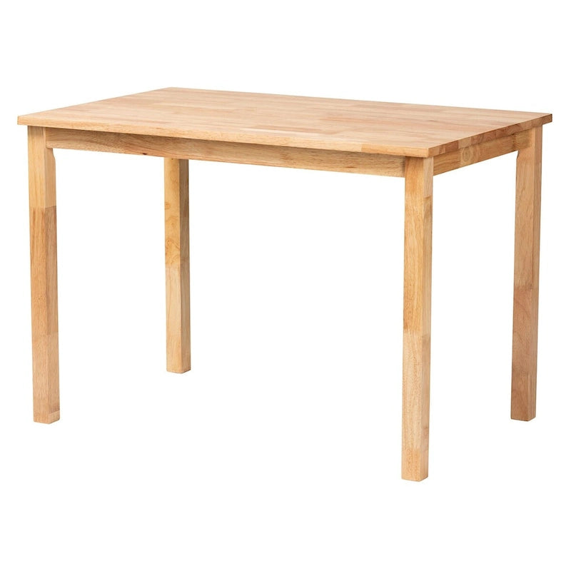 Raisa Modern Bohemian Natural Kubu Rattan Bench and Wood Table Dining Nook Set