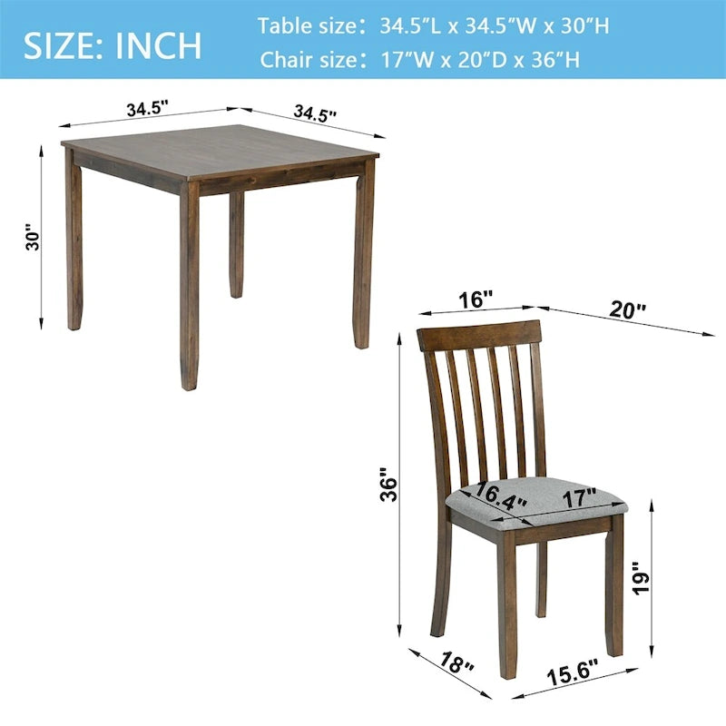 Wooden Dining Rectangular Table set for 4,Kitchen Dining Table