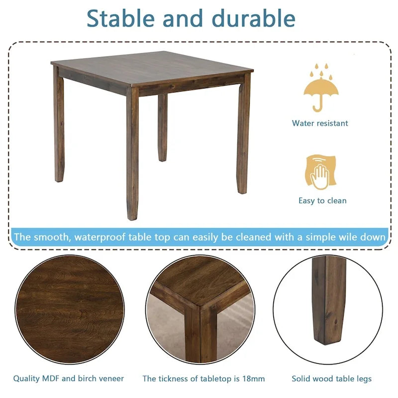 Wooden Dining Rectangular Table set for 4,Kitchen Dining Table