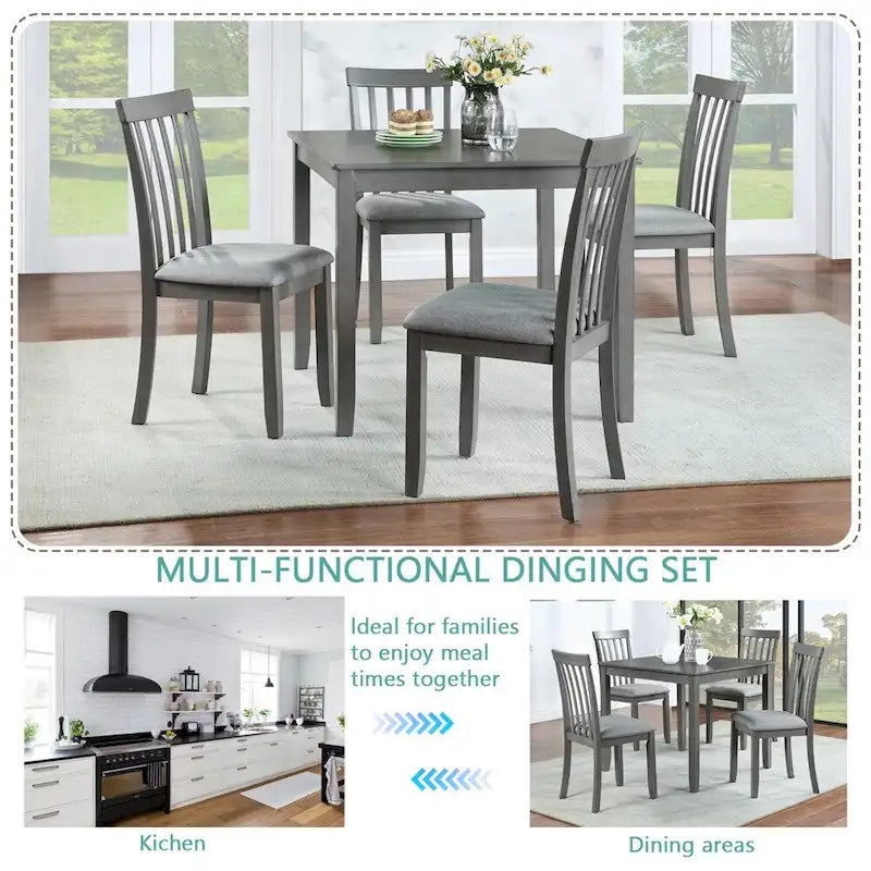 Wooden Dining Rectangular Table set for 4,Kitchen Dining Table