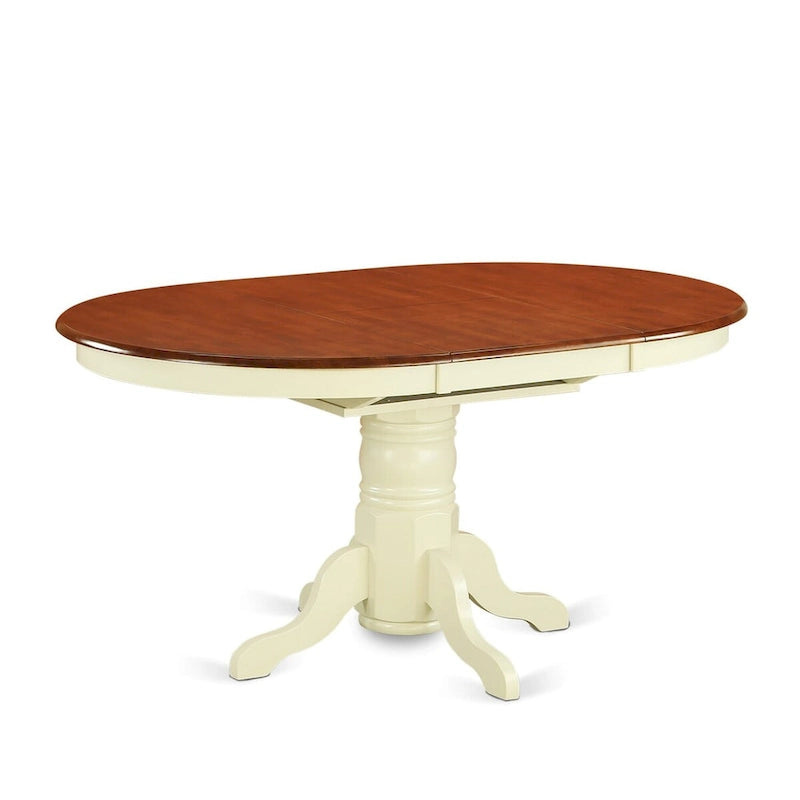 East West Furniture 5 Piece Dinette Set- an Oval Dining Room Table and 4 Kitchen Dining Chairs, Buttermilk & Cherry