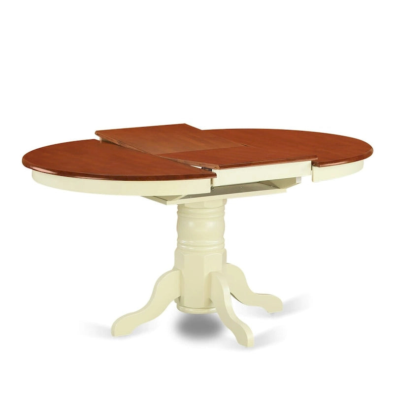East West Furniture 5 Piece Dinette Set- an Oval Dining Room Table and 4 Kitchen Dining Chairs, Buttermilk & Cherry