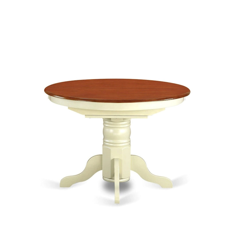 East West Furniture 5 Piece Dinette Set- an Oval Dining Room Table and 4 Kitchen Dining Chairs, Buttermilk & Cherry