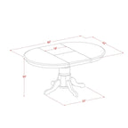 East West Furniture 5 Piece Dinette Set- an Oval Dining Room Table and 4 Kitchen Dining Chairs, Buttermilk & Cherry