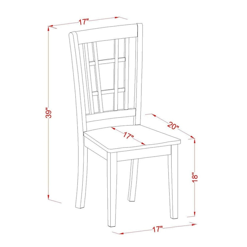 East West Furniture 5 Piece Dinette Set- an Oval Dining Room Table and 4 Kitchen Dining Chairs, Buttermilk & Cherry
