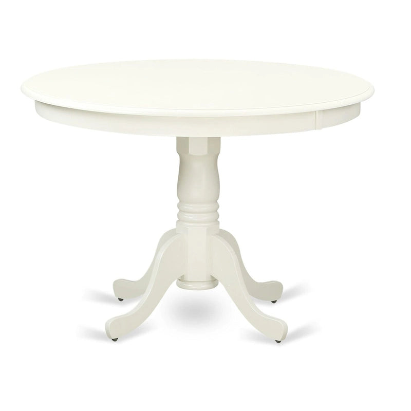East West Furniture Dining Table Set- a Wooden Table and Linen Fabric Dining Room Chairs