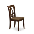 East West Furniture Dining Table Set- a Wooden Table and Linen Fabric Dining Room Chairs