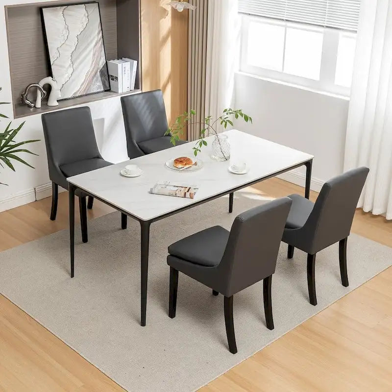 Modern Armless Padded Dining Chairs, Set of 2, with Solid Wood Legs, Suitable for Kitchen, Dining Room