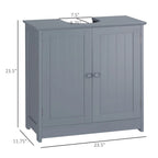 Under Sink Bathroom Cabinet with 2 Doors and Shelf, Pedestal Sink Bathroom Vanity Cabinet, Gray