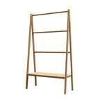 Bamboo Ladder Towel Rack with Storage Shelf