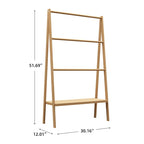 Bamboo Ladder Towel Rack with Storage Shelf