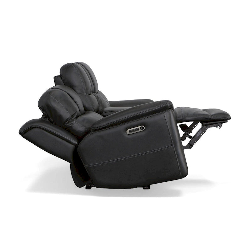 Crew Leather Power Reclining Zero Gravity Loveseat with Console, Power Headrests & Lumbar by Flexsteel