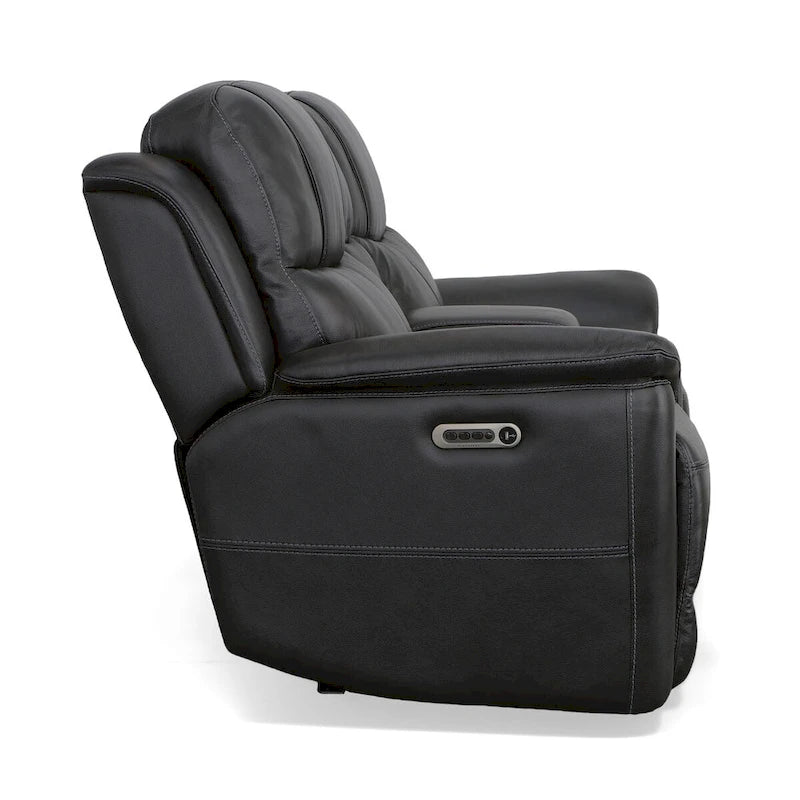 Crew Leather Power Reclining Zero Gravity Loveseat with Console, Power Headrests & Lumbar by Flexsteel