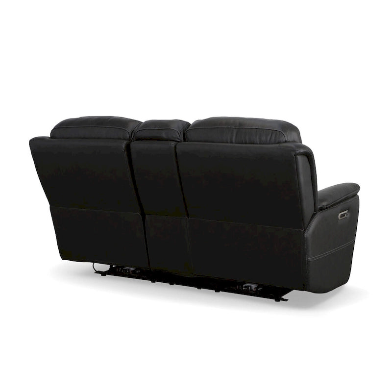 Crew Leather Power Reclining Zero Gravity Loveseat with Console, Power Headrests & Lumbar by Flexsteel