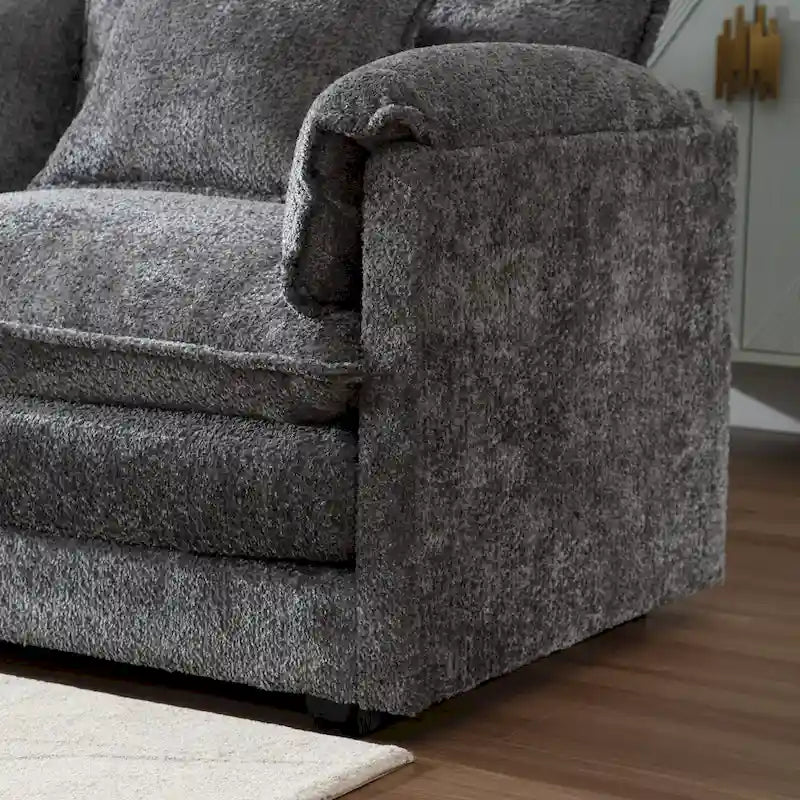 Chenille Fabric L-Shape Comfy Oversized three-seat Modular Sectional Sofa