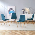 Linen Upholstered Metal Leg Side Chair (Set of 4)
