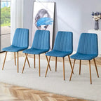 Linen Upholstered Metal Leg Side Chair (Set of 4)