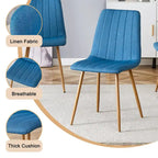 Linen Upholstered Metal Leg Side Chair (Set of 4)