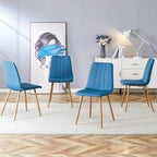 Linen Upholstered Metal Leg Side Chair (Set of 4)