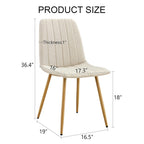 Linen Upholstered Metal Leg Side Chair (Set of 4)
