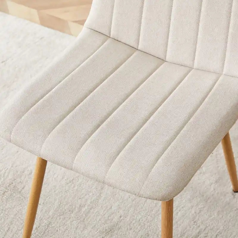 Linen Upholstered Metal Leg Side Chair (Set of 4)