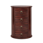No Assembly Solid Wood End Table, Vintage Round Side Drawers Table