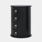 No Assembly Solid Wood End Table, Vintage Round Side Drawers Table