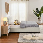Queen Size Storage Upholstered Hydraulic Platform Bed with Integrated Headboard, Chenille Fabric, Gray