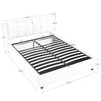 Queen Size Storage Upholstered Hydraulic Platform Bed with Integrated Headboard, Chenille Fabric, Gray