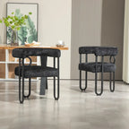 Chenille/Leather Upholstered Contemporary Designed Side Dining Chairsset of 2