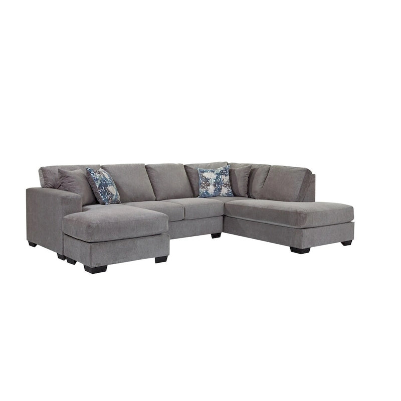 American Furniture Classics Graphite Model A414V6-K2 U Shaped Sectional with 4 Throw Pillows