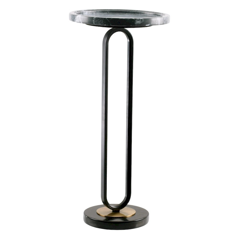 12 Grey Round Marble Metal Marble Pedestal End Table