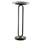 12 Grey Round Marble Metal Marble Pedestal End Table