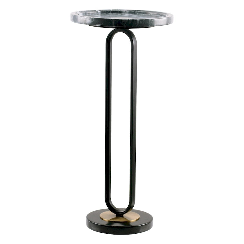 12 Grey Round Marble Metal Marble Pedestal End Table