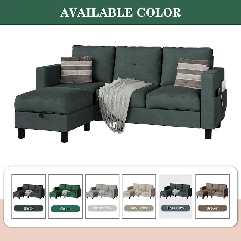 Futzca Convertible Sectional Sofa Couch, L Shaped Couch Sofa
