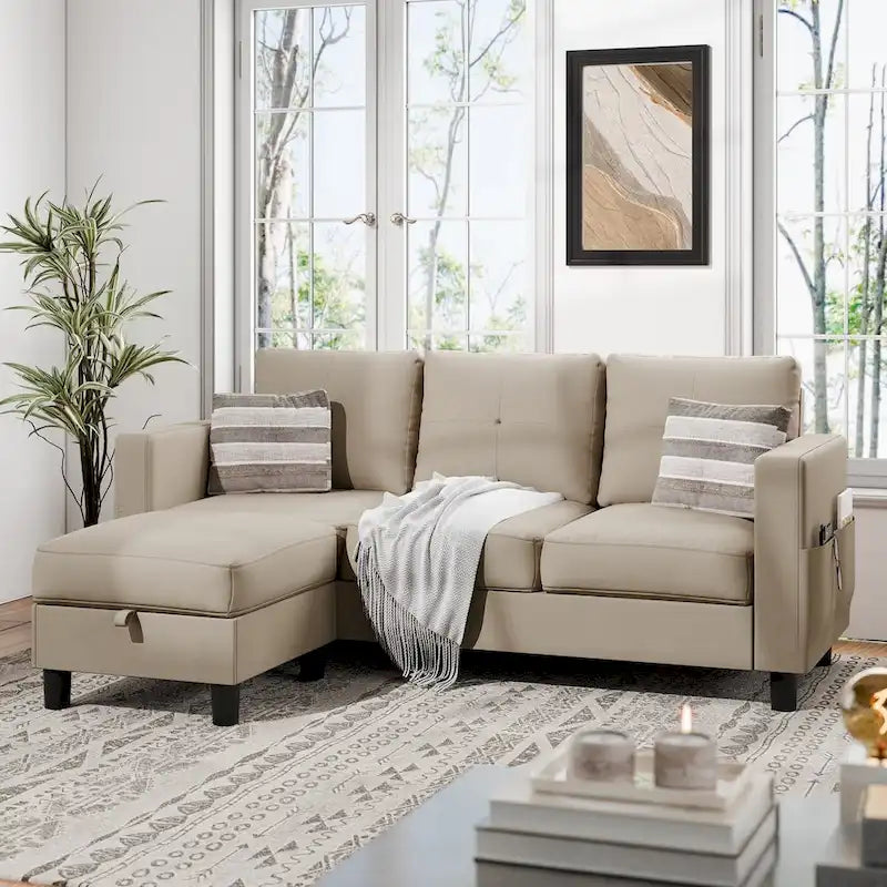 Futzca Convertible Sectional Sofa Couch, L Shaped Couch Sofa