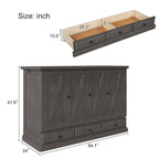 Solid Pine Murphy Bed Chest Cube Cabinet Bed with Drawer